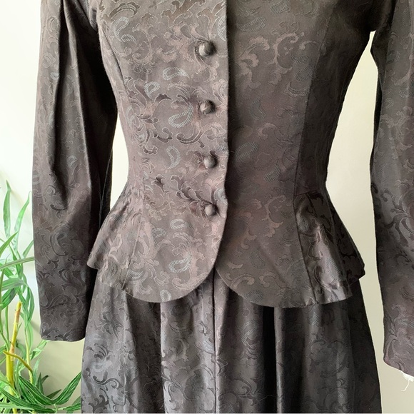 v i n t a g e :: Floral Damask Edwardian Dress Bolero Peplum Jacket Set - Picture 4 of 16